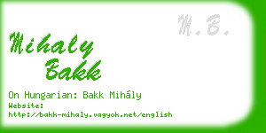 mihaly bakk business card