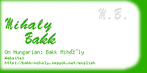 mihaly bakk business card